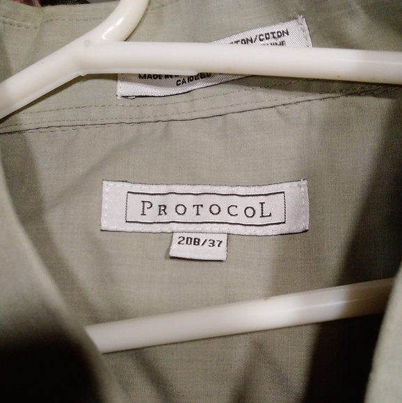 Vintage Men  Dress shirt PROTOCOL BRAND OF Sears Canada made in China , - Picture 4 of 9